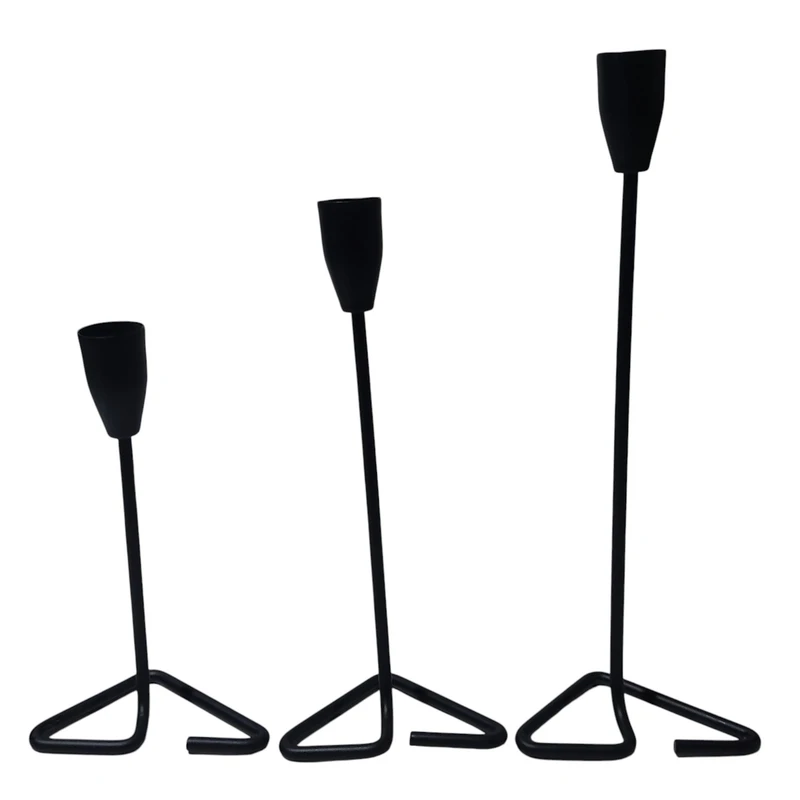 جاشمعی مدل Blacktriangle کد 178 مناسب برای شمع استوانه ای مجموعه 3 عددی