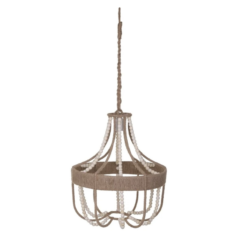 لوستر تزئینی مدل مکرومه دست ساز مهره چوبی کد ۳۶