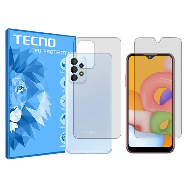 محافظ صفحه نمایش شفاف تکنو مدل HyGEL مناسب برای گوشی موبایل سامسونگ Galaxy A23 به همراه محافظ پشت گوشی 