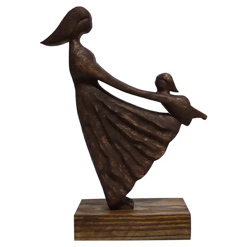 مجسمه چوبی طرح مادر و کودک کد 4005