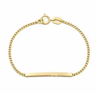 دستبند زنجیری طلا 18 عیار بچگانه کرابو مدل پلاک کارتیه