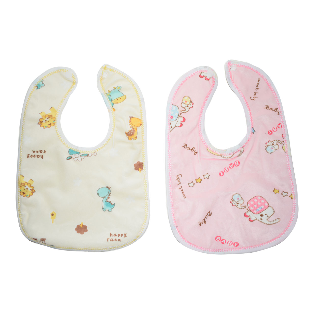 پیش بند نوزادی مدل Happy Farm & Sweet Baby مجموعه 2 عددی 