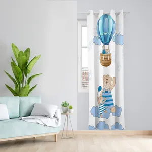 پرده طرح خانواده تدی مدل مخمل پانچی کد 4285 z سایز 140x200 سانتی متر