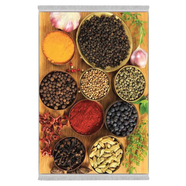 فرش پارچه‌ای دفه مدل فرشینه شانل مخمل طرح فانتزی کد 90632