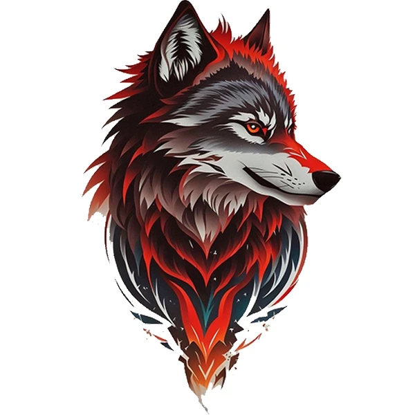  استیکر پارچه و لباس پاد آفرین طرح گرگ کد 4617