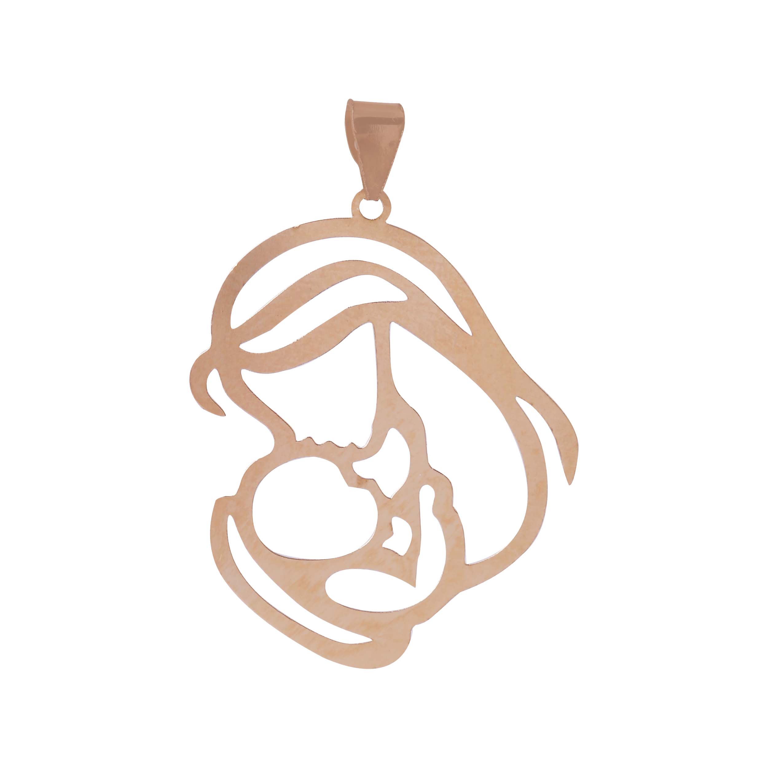 آویز گردنبند طلا 18 عیار زنانه آمانژ طرح مادر وکودک کد 1178D9102