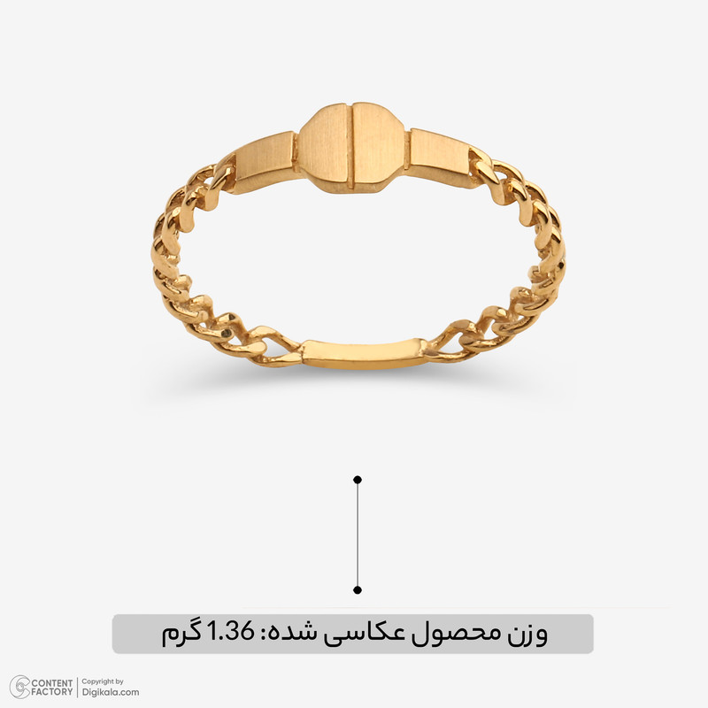 انگشتر طلا 18 عیار زنانه با طرح کارتیه گلد گالری لیبرا مدل دایره  - 4
