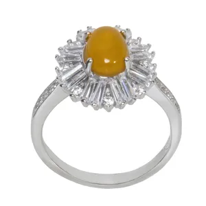 انگشتر نقره زنانه بازرگانی میلادی مدل عقیق شرف الشمس کد AWR_002