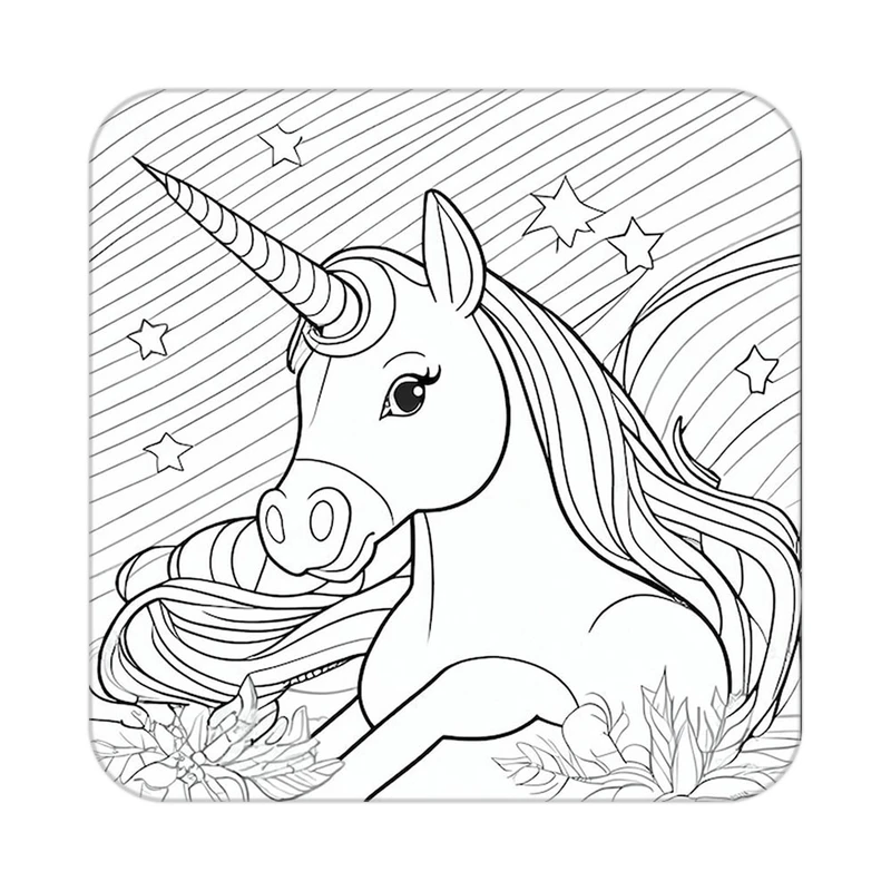 زیر لیوانی کاکتی طرح اسب تک شاخ و یونیکورن مدل mp30351