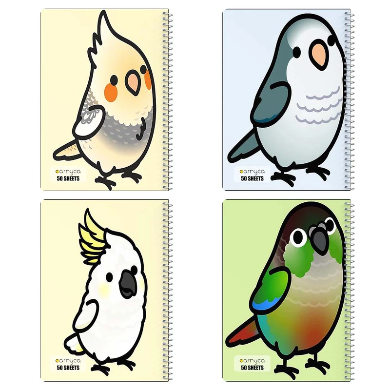 دفتر نقاشي 50 برگ کارنيکا طرح طوطی Parrot کد 63168 مجموعه 4 عددی