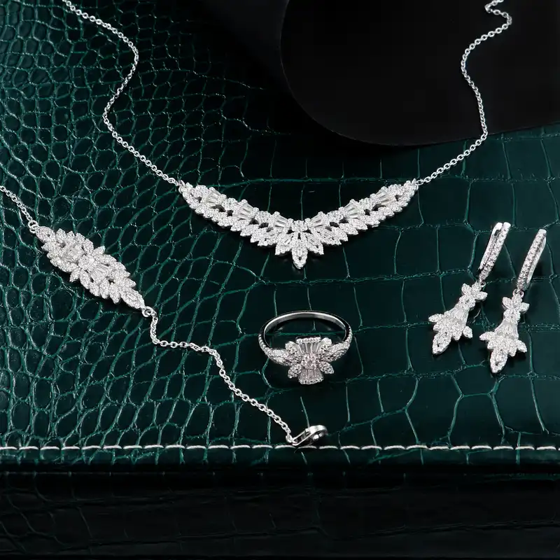 سرویس نقره زنانه جی تی ای مدل زنجیری