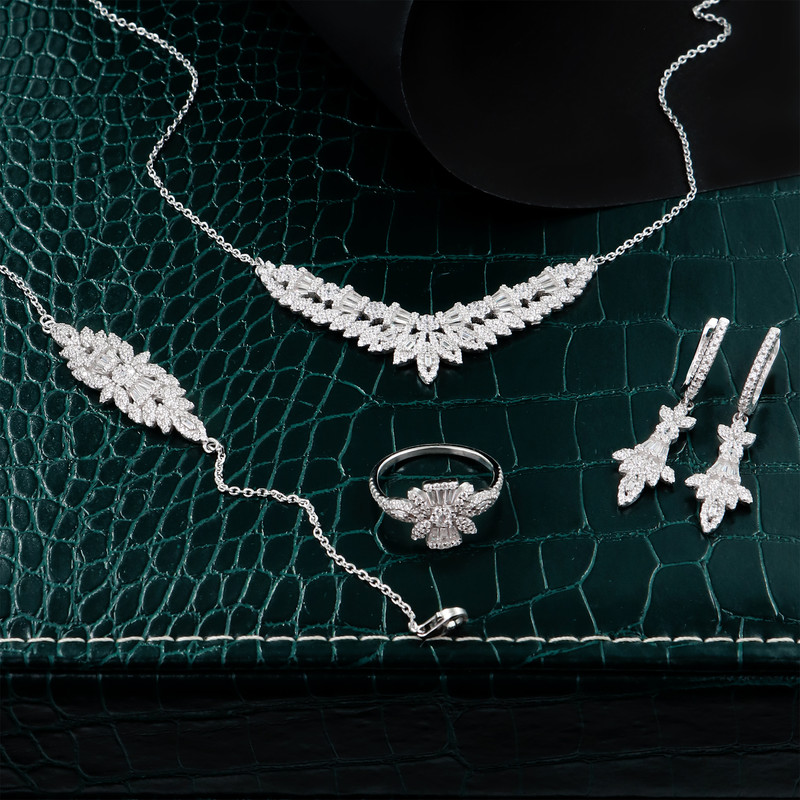 سرویس نقره زنانه جی تی ای مدل زنجیری