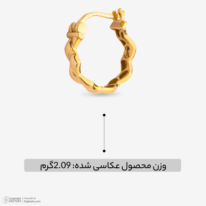گوشواره کلیپسی طلا 18 عیار زنانه جواهری راز مدل حلقه ای - 6