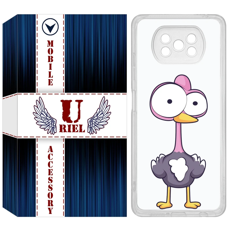 کاور یوریل مدل Clear کد 43 طرح شترمرغ مناسب برای گوشی موبایل شیائومی Poco X3 / X3 Pro / X3 NFC