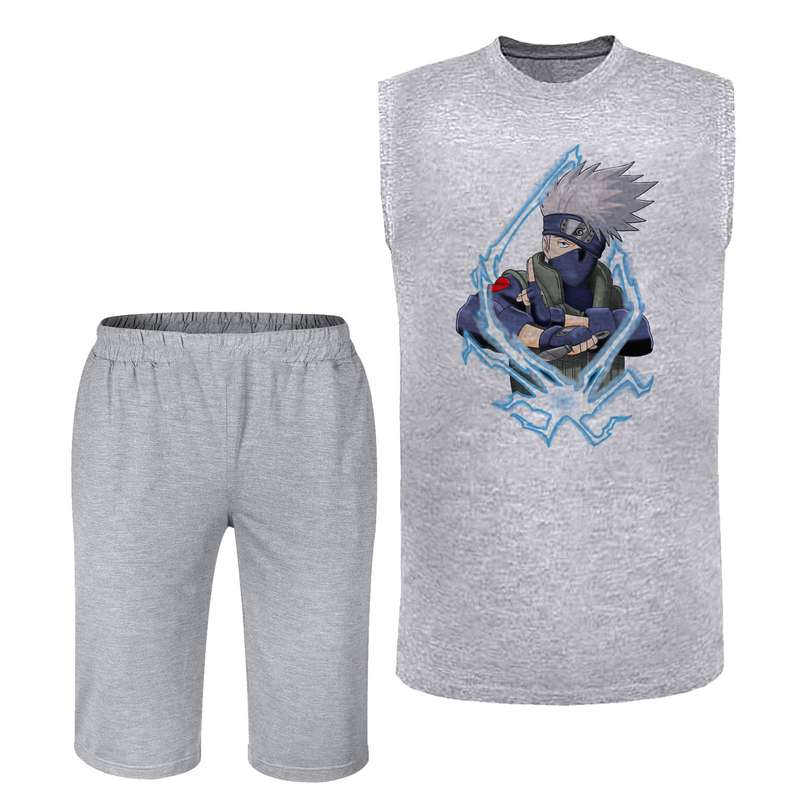 ست تاپ و شلوارک مردانه مدل انیمه  کد J40