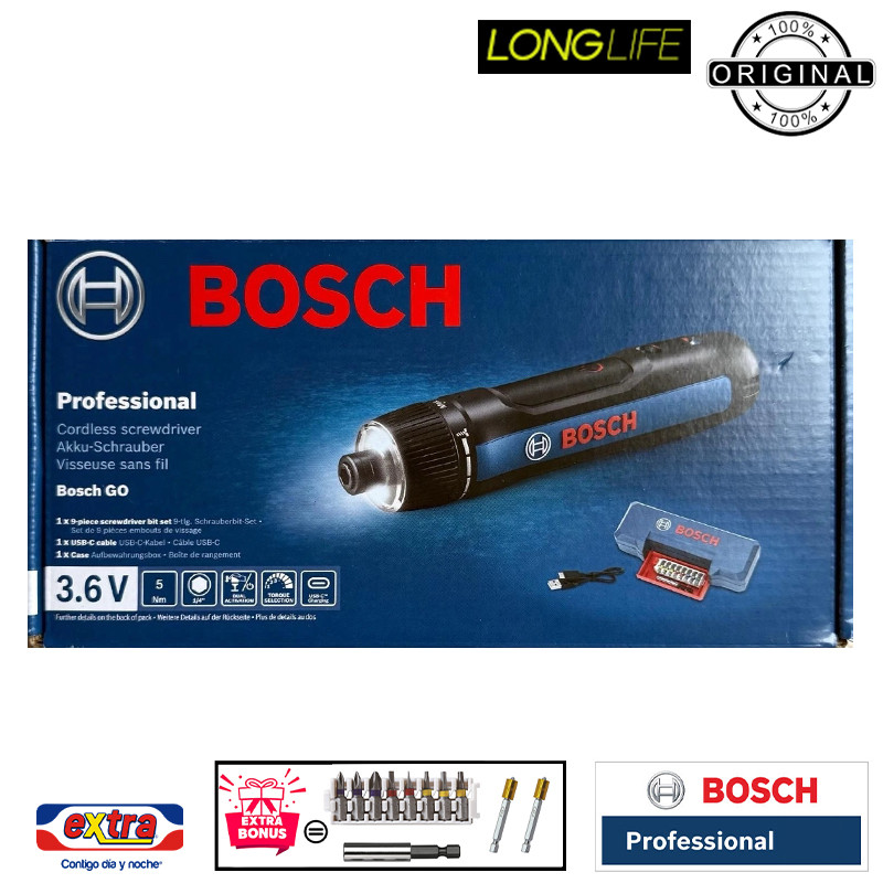 پیچ گوشتی شارژی بوش مدل حرفه ای 3.6 ولت کد 06019H2201 + 11 Extra