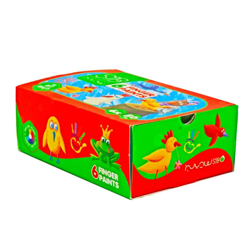 رنگ انگشتی 6 رنگ سیب مدل SAFE FOR CHILD طرح پرنده رنگ انگشتی 6 رنگ سیب مدل SAFE FOR CHILD طرح پرنده
