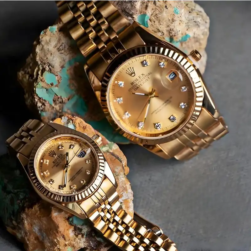 ست ساعت مچی عقربه ای  زنانه و مردانه  مدل دیت جاست کد al03