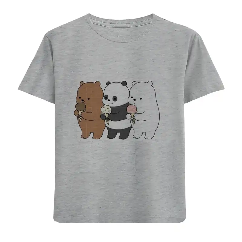 تی شرت آستین کوتاه بچگانه مدل پاندا و دوستان D11
