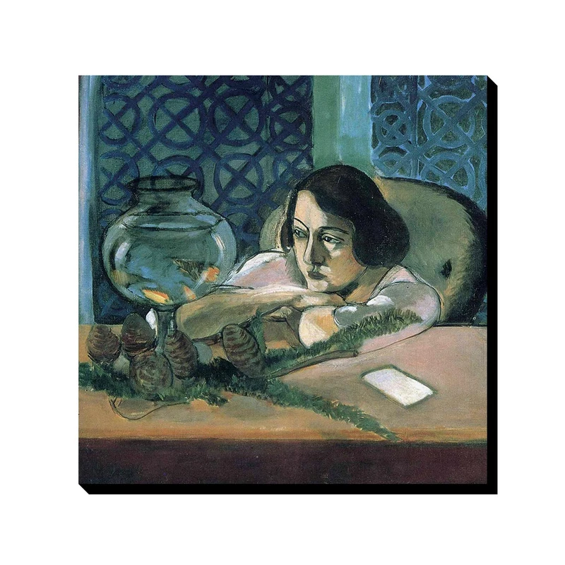 تابلو شاسی ترمه طراحان ایده مدل زنی پشت تنگ ماهی از ماتیس کد art0691