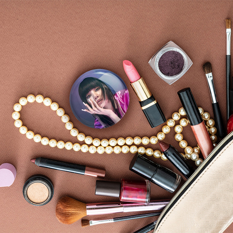 آینه جیبی خندالو مدل لیسا بلک پینک Black Pink  کد 14278