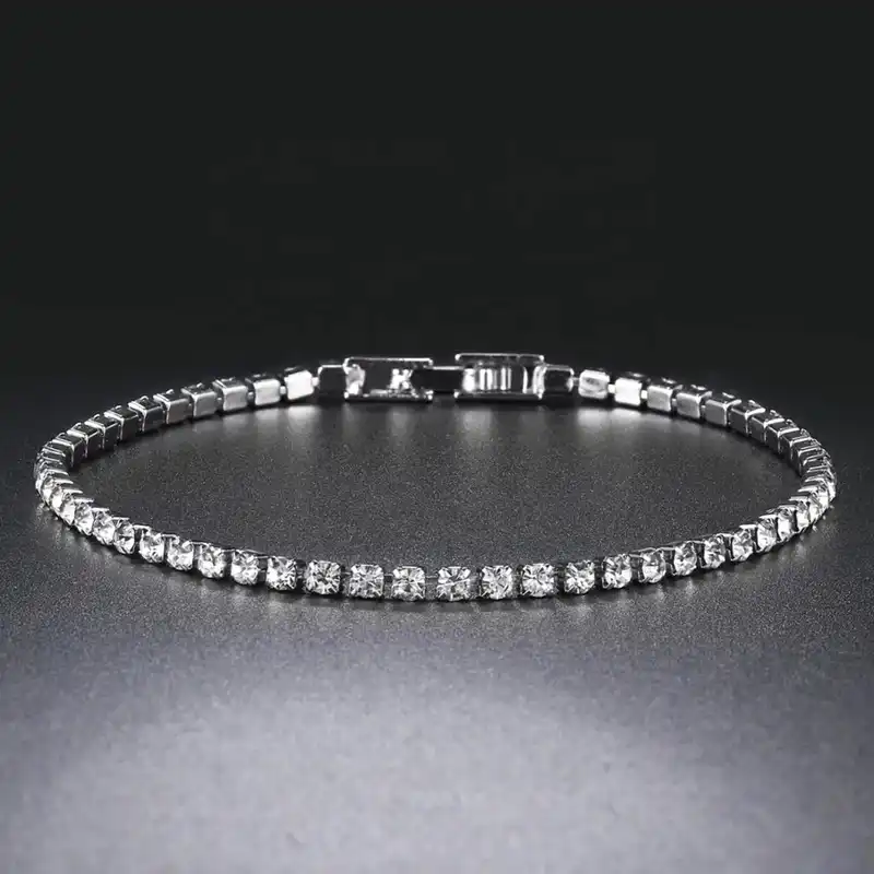 دستبند زنانه مدل تنیسی نازک