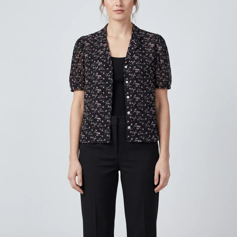 شومیز آستین کوتاه یقه برگردان زنانه هومنیتی مدل WYWSH3726