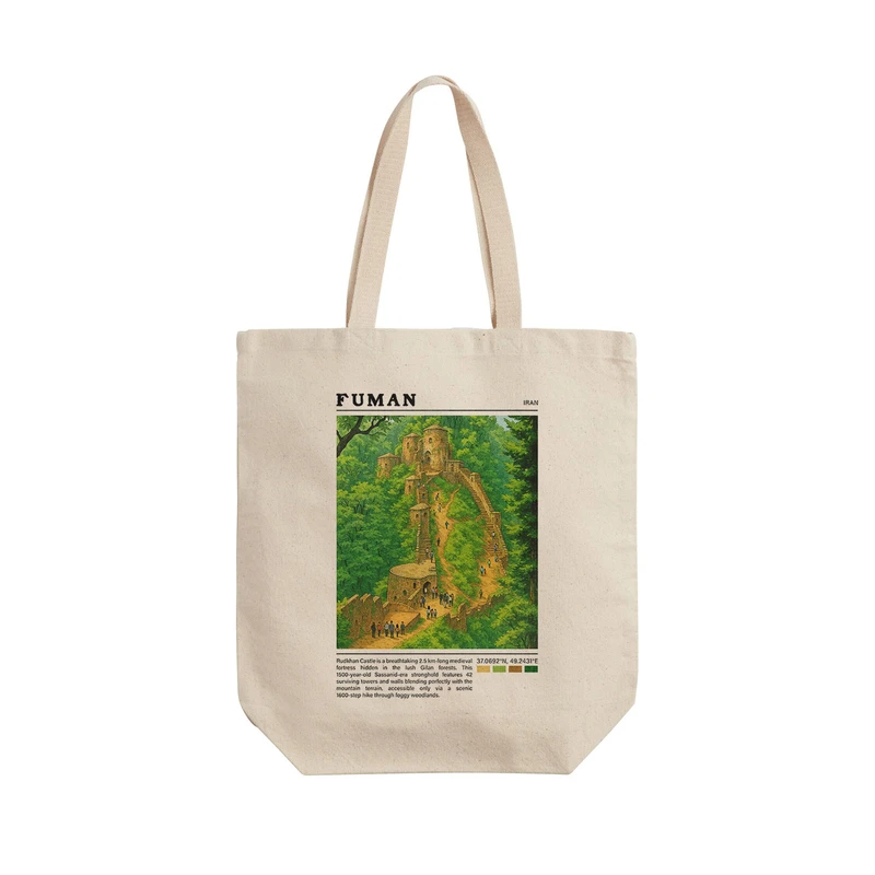 ساک خرید ترمه طراحان ایده مدل قلعه رودخان فومن کد map0838 - L