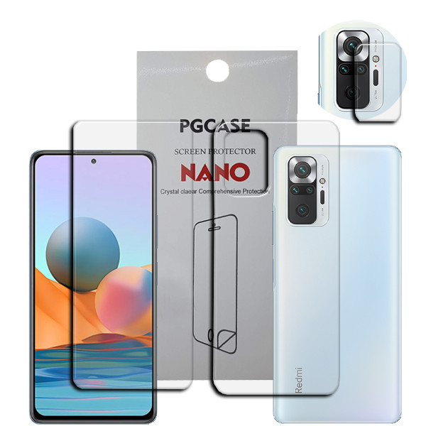 محافظ صفحه نمایش مدل SM مناسب برای گوشی موبایل شیائومی Redmi Note 10 Pro به همراه محافظ پشت گوشی و محافظ لنز دوربین