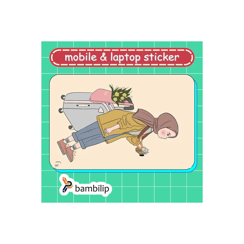 استیکر بامبیلیپ مدل کارت عابر طرح دختر عکاس و سفر کد 4667432