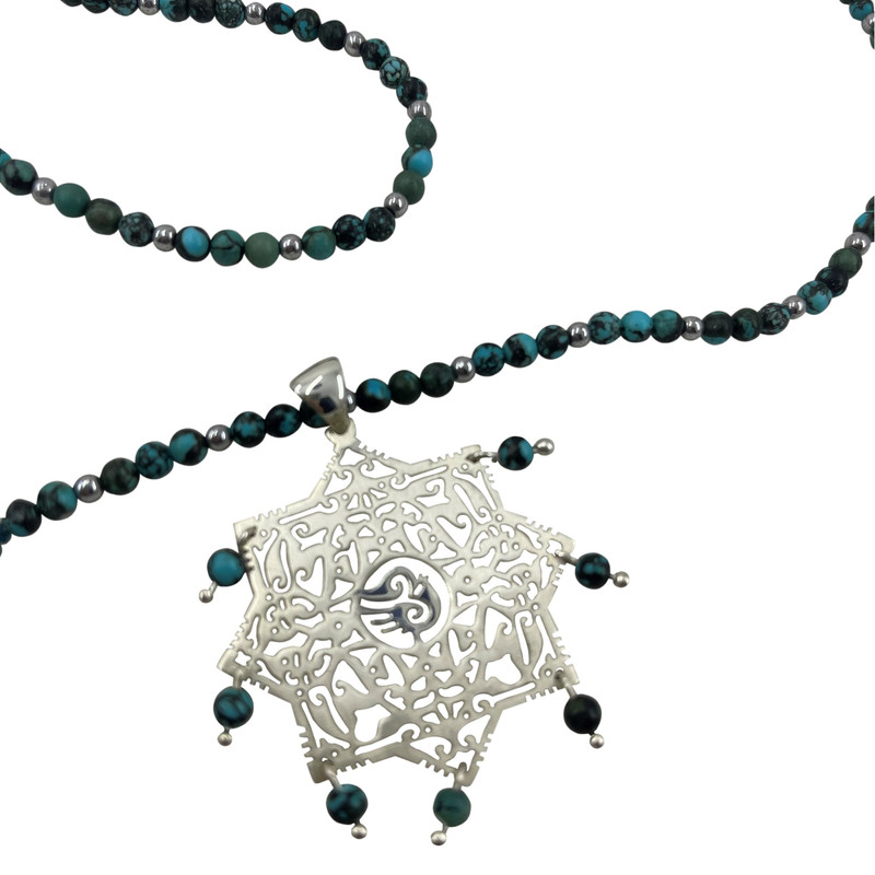 گردنبند نقره زنانه گالری ظهیرالدینی مدل CN-08 طرح اسلیمی