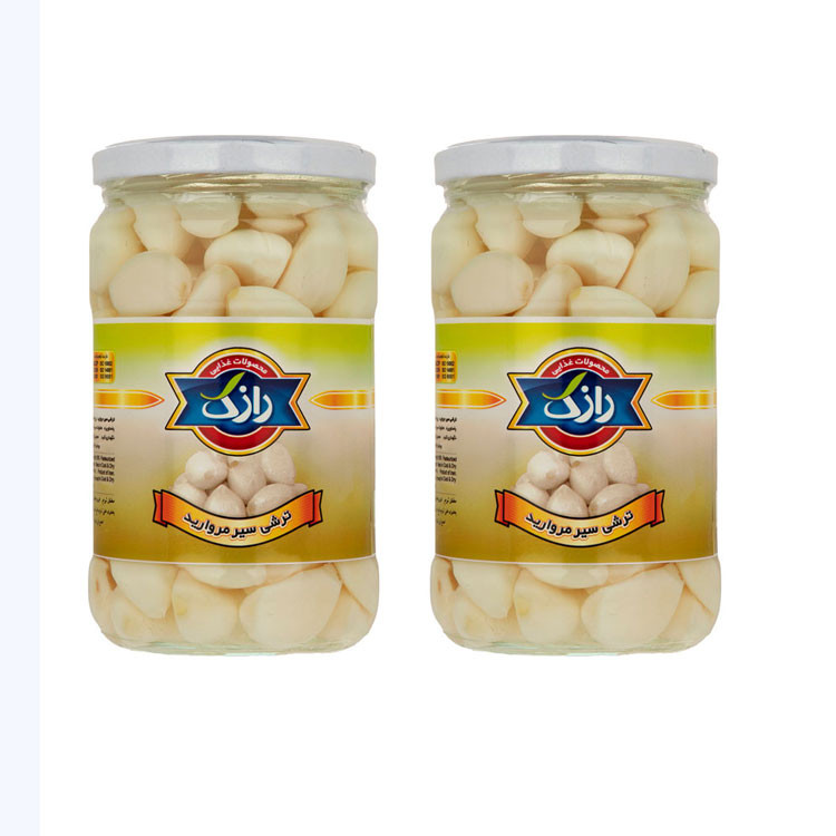 سیر ترشی سفید رازک - 660 گرم بسته 2 عددی