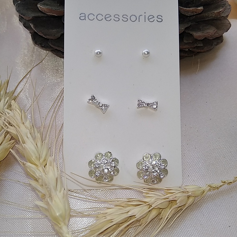 گوشواره زنانه اکسسورایز مدل گل  کد H31 مجموعه 3 عددی