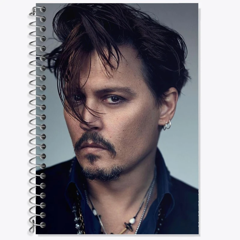 دفتر زبان 50 برگ خندالو مدل سه خط طرح جانی دپ Johnny Depp کد 3292