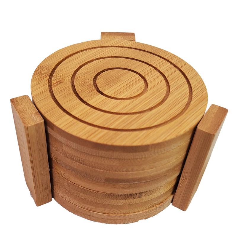 زیر لیوانی مدل بامبو دایره مجموعه 6 عددی