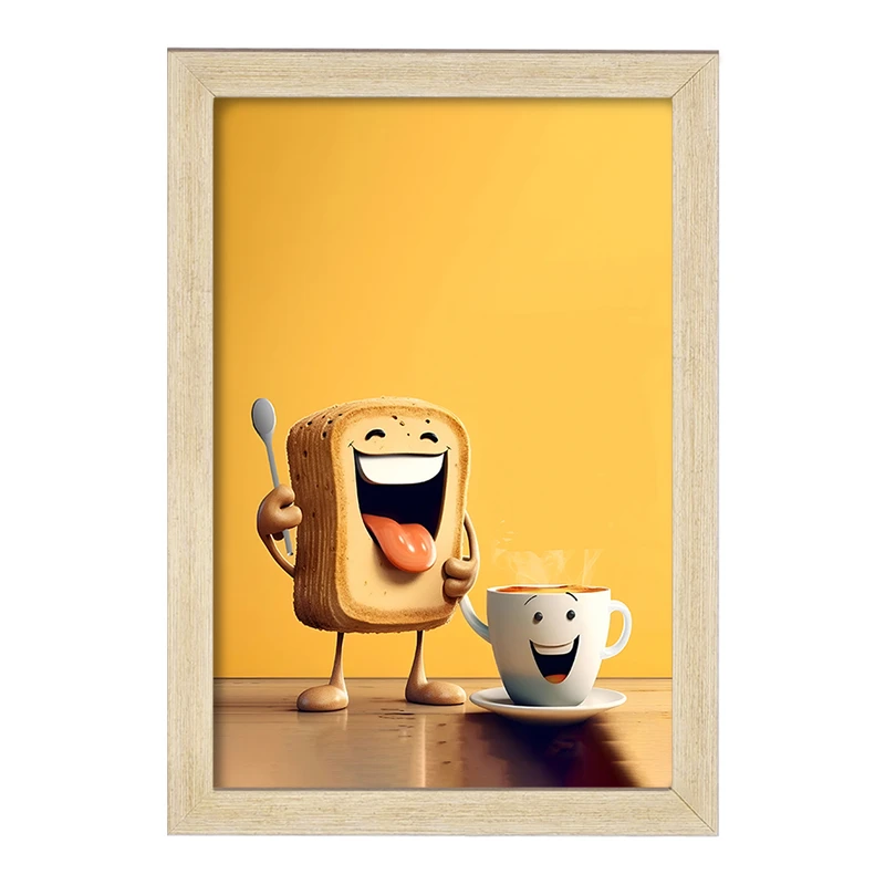 تابلو خندالو مدل نان تست و قهوه ی کیوت کد F5924
