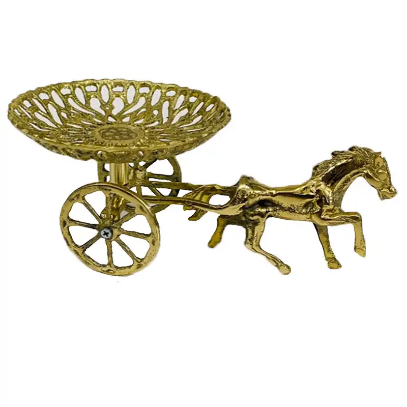 شکلات خوری برنزی مدل اسب و کالسکه