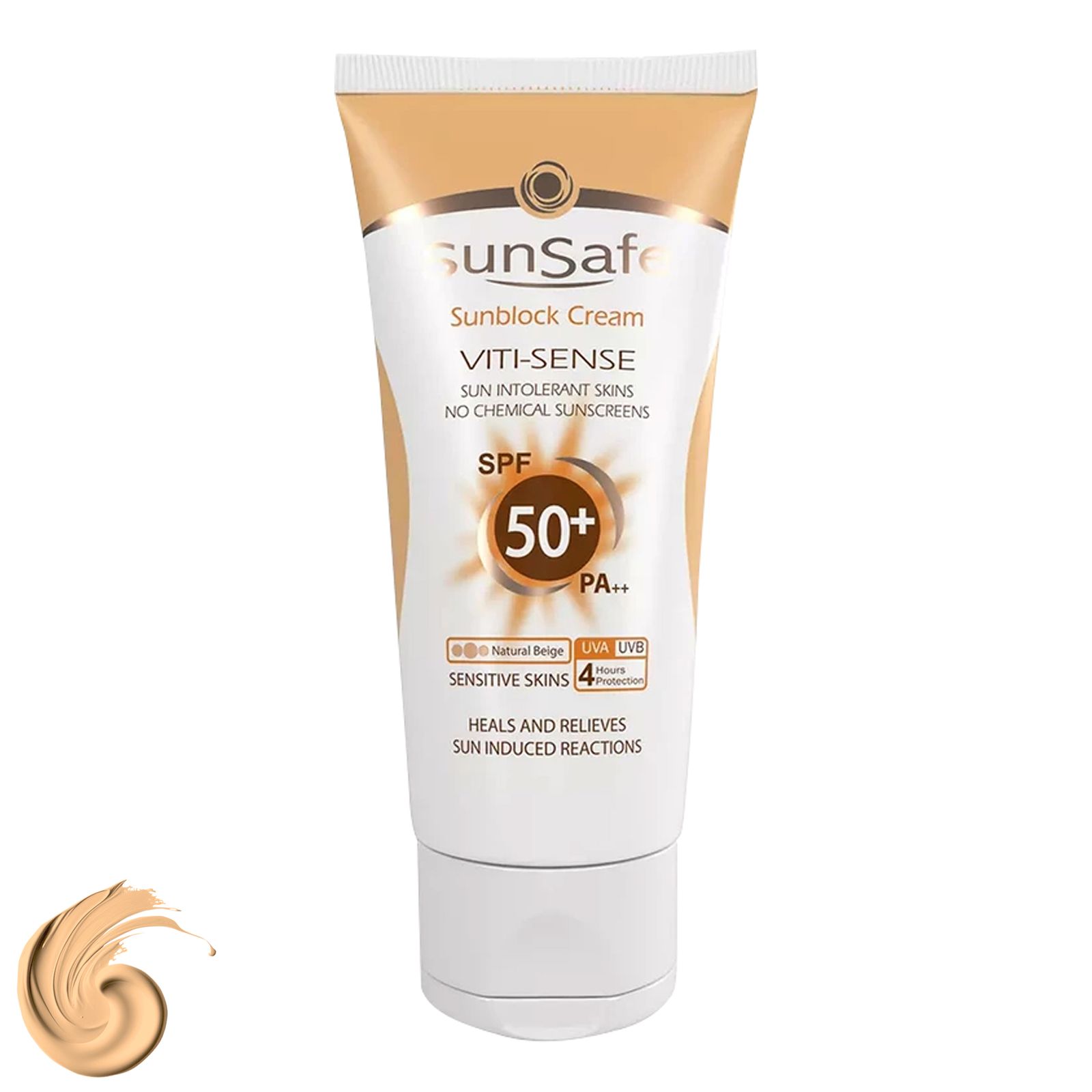 کرم ضد آفتاب رنگی سان سیف SPF50 مدل Viti-Sense محافظ UVA ،UVB و +++PA، ضد پیری، مناسب پوست حساس حجم 50 میلی‌لیتر -  - 1