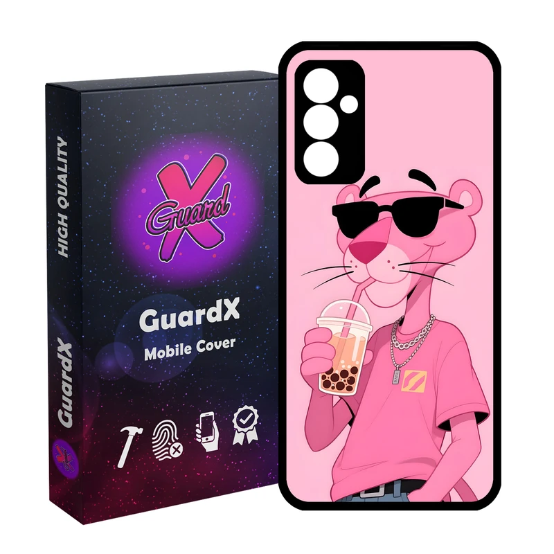 کاور گارد ایکس طرح پلنگ صورتی مدل 11063 مناسب برای گوشی موبایل سامسونگ Galaxy A55 / A55 5G