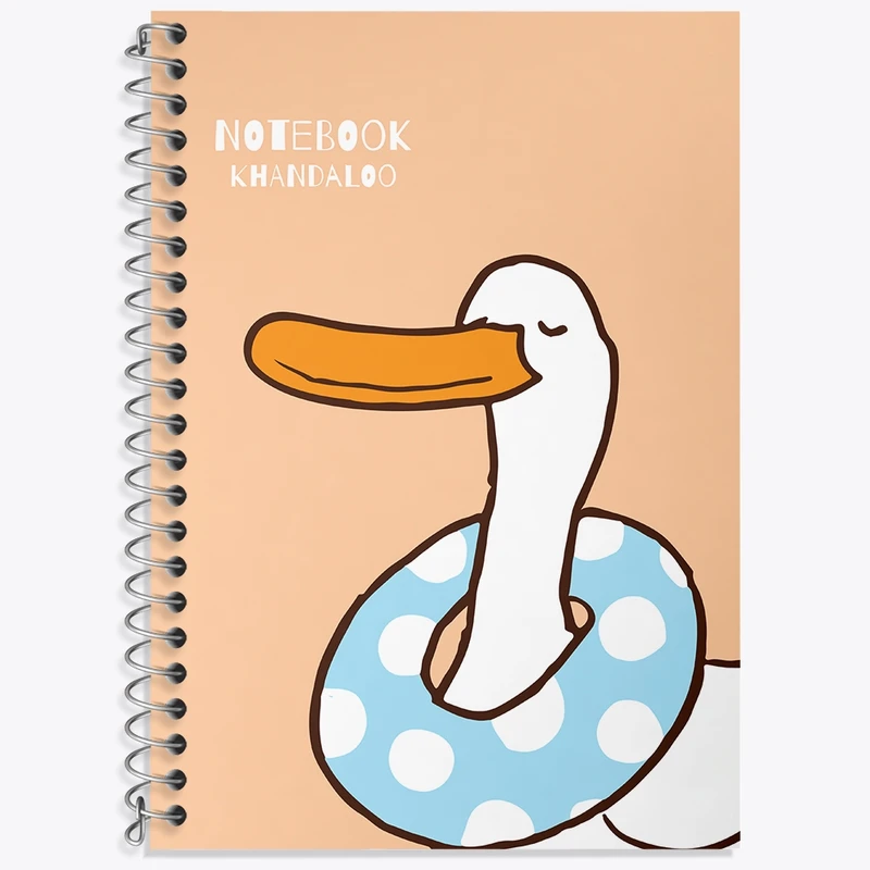 دفتر زبان 50 برگ خندالو مدل دو خط طرح اردک بامزه کد N1398