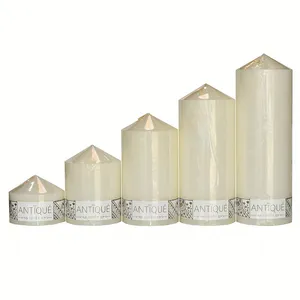 شمع آنتیک مدل سر کونیک پهن بسته 5 عددی