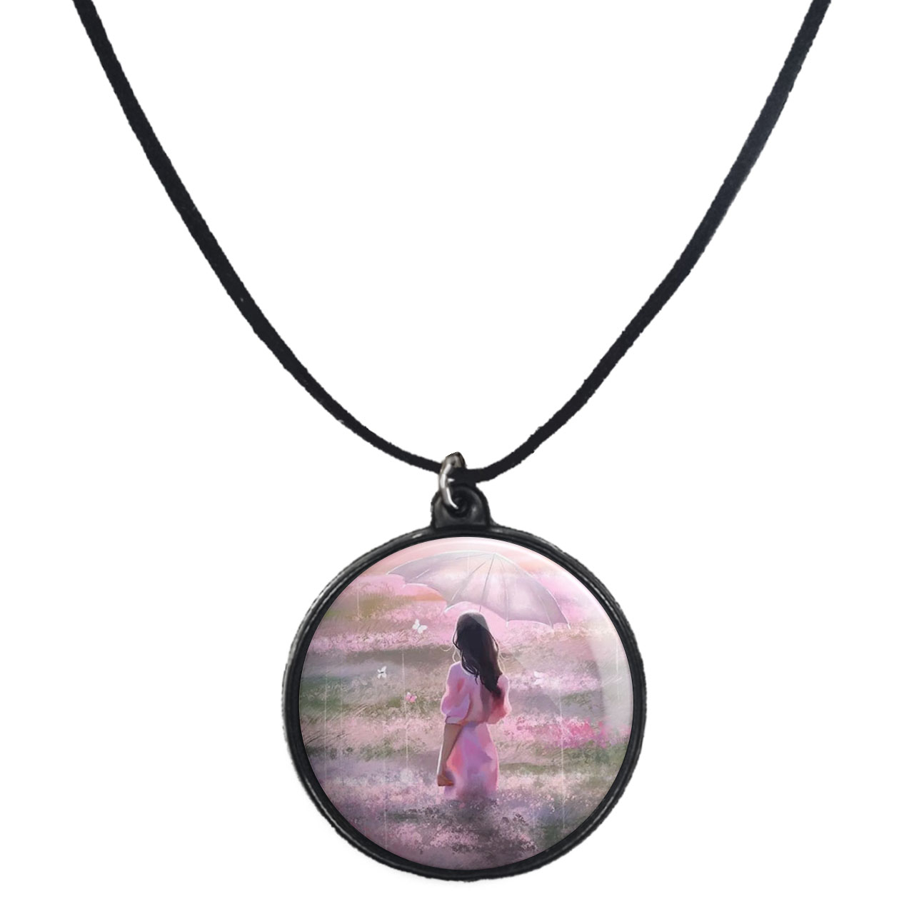 گردنبند پرمانه طرح دخترونه کد pmb.23433 مدل دو طرفه