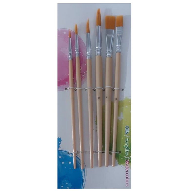 قلم مو تخت مدل مخلوط بسته 6 عددی