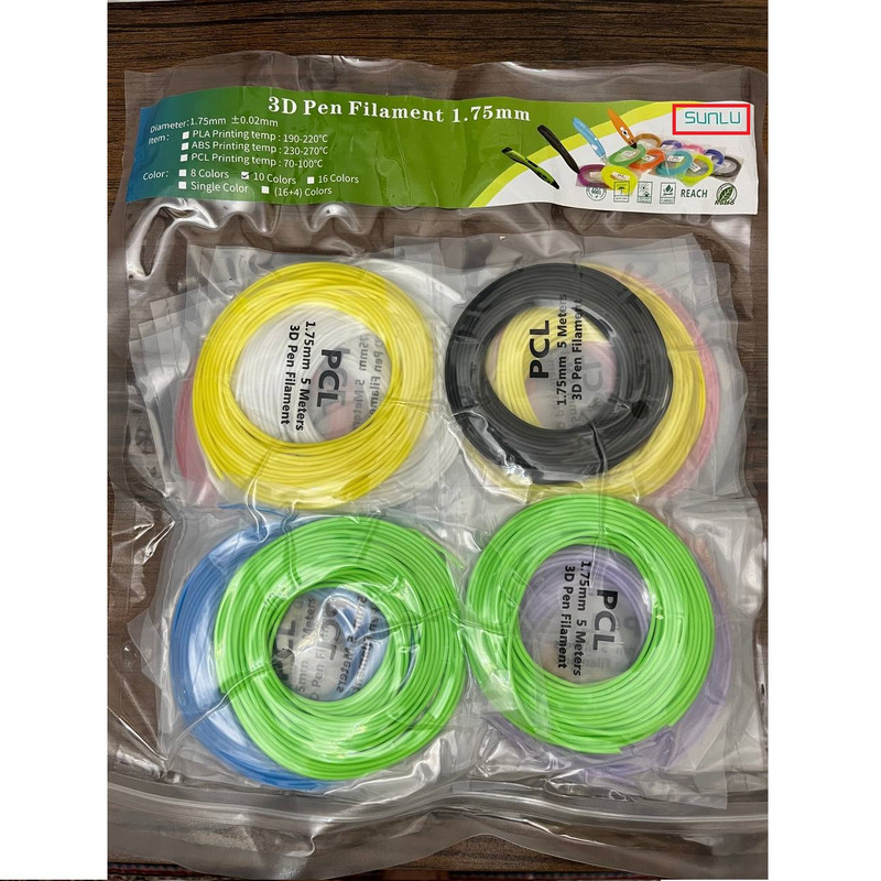 فیلامنت قلم طراحی سه بعدی  PCL Sunlu مدل 10020 طول 5 متر بسته 20 عددی