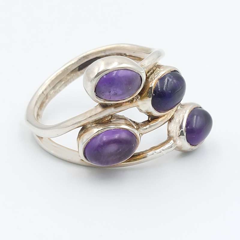 انگشتر نقره زنانه مدل آمیتیست کد 20569