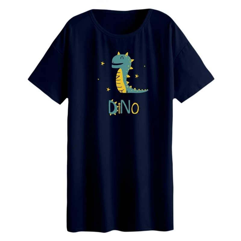 تی شرت لانگ آستین کوتاه زنانه مدل دایناسور کد 4