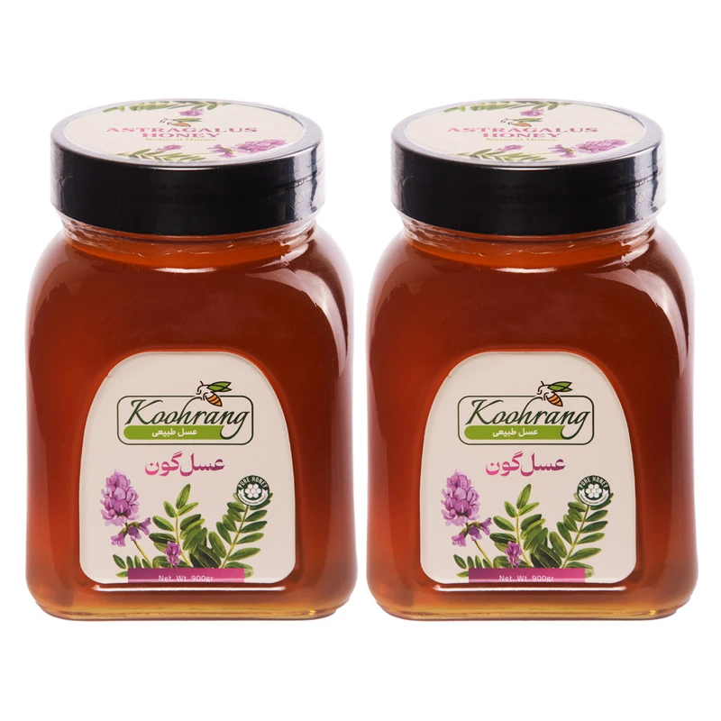 عسل طبیعی گون زاگرس رویال کندو کوهرنگ - 900 گرم بسته 2 عددی