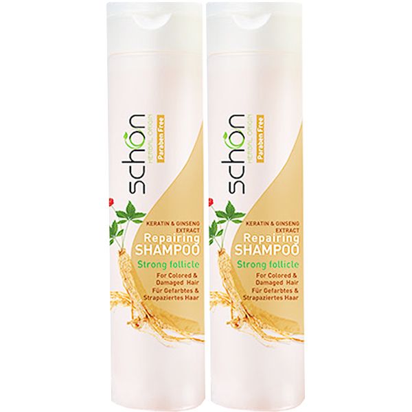 شامپو مو شون مدل KERATIN حجم 400 میلی لیتر مجموعه 2 عددی -  - 1