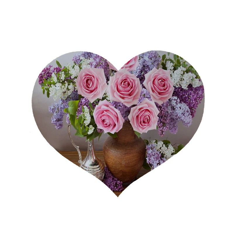 پادری مدل قلب طرح گل کد 5507 سایز 90x90 سانتی متر 