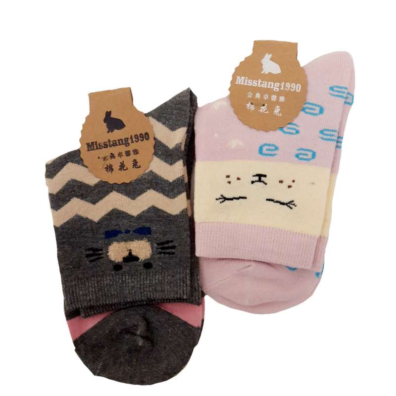 جوراب دخترانه مدل فانتزی بسته دو عددی